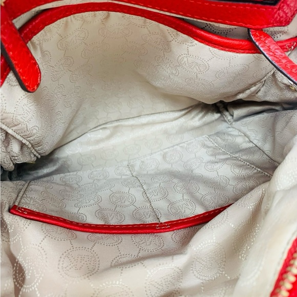 Michael Kors Red Pebbled Leather Backpack - Picture 7 of 7